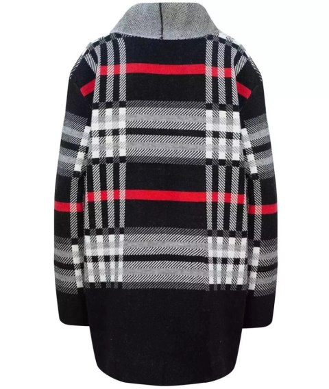CIEPŁY Sweter Kardigan narzutka KRATA Elegancki (Czarny) S/M CIEPŁY Sweter Kardigan narzutka KRATA Elegancki (Czarny) S/M