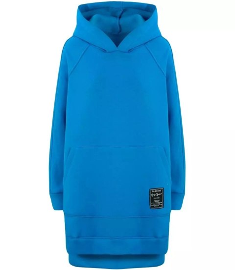 Ciepła oversizowa bluza BASIC hoodie (Niebieski) Ciepła oversizowa bluza BASIC hoodie (Niebieski)