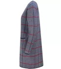 Ciepły długi Sweter Kardigan w jodełkę Elegancki (Niebieski)