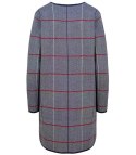 Ciepły długi Sweter Kardigan w jodełkę Elegancki (Niebieski)