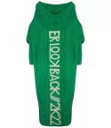 Długi kardigan Sweter z wełną Ciepły Napis NEVER LOOK BACK (Zielony) L (40)