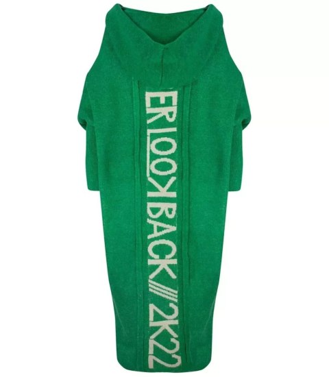 Długi kardigan Sweter z wełną Ciepły Napis NEVER LOOK BACK (Zielony) L (40) Długi kardigan Sweter z wełną Ciepły Napis NEVER LOOK BACK (Zielony) L (40)