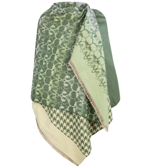 Modny szal szalik chusta PEPITKA ornament (Zielony) Modny szal szalik chusta PEPITKA ornament (Zielony)
