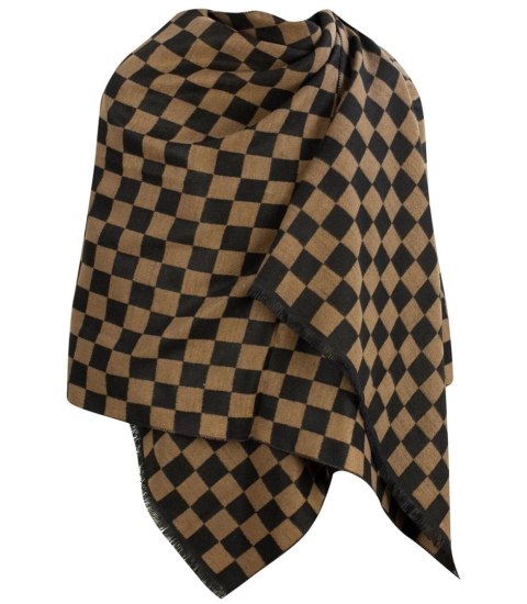 Modny szal szalik chusta szachownica kratka Elegancki (Brązowy) Modny szal szalik chusta szachownica kratka Elegancki (Brązowy)