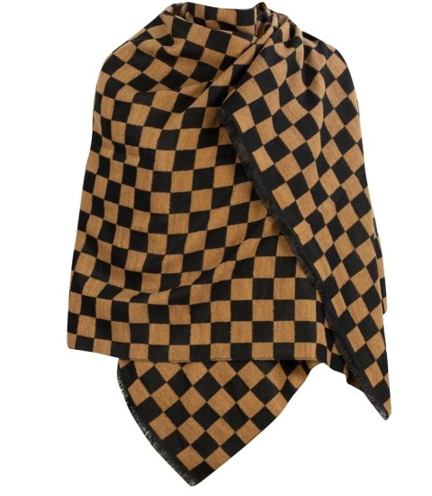Modny szal szalik chusta szachownica kratka Elegancki (Brązowy) Modny szal szalik chusta szachownica kratka Elegancki (Brązowy)