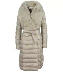 Pikowana kurtka płaszcz bezrękawnik 4W1 FUTRO (Beżowy) XXL (44)