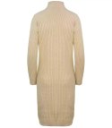 Sukienka sweter z golfem Ciepła i miła Elastyczna Elegancka (Beżowy)