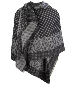 Szal szalik elegancka chusta pashmina Elegancki PAISLEY (Czarny)