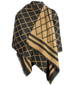Szal szalik elegancka chusta pashmina Elegancki ROMBY (Beżowy)