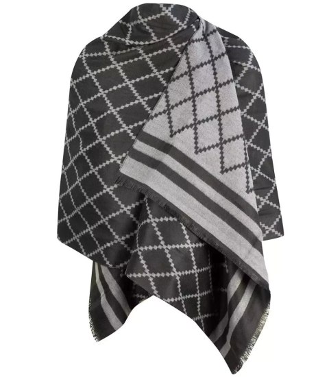 Szal szalik elegancka chusta pashmina Elegancki ROMBY (Czarny) Szal szalik elegancka chusta pashmina Elegancki ROMBY (Czarny)