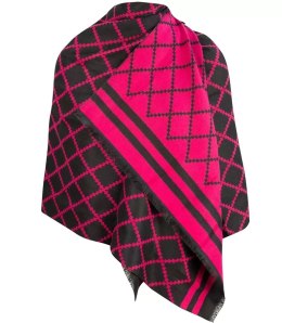 Szal szalik elegancka chusta pashmina Elegancki ROMBY (Różowy)