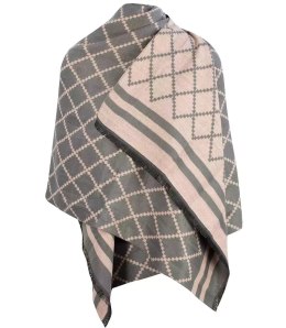 Szal szalik elegancka chusta pashmina Elegancki ROMBY (Szary)