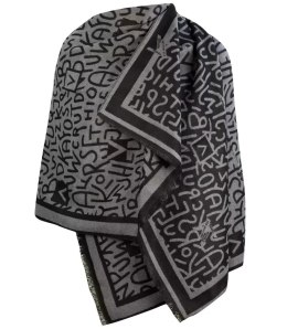 Szal szalik elegancka chusta pashmina LITERKI (Czarny)