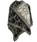 Szal szalik elegancka chusta pashmina kokardki (Czarny)