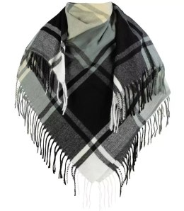 Szal szalik elegancka chusta pashmina kratka (Czarny)