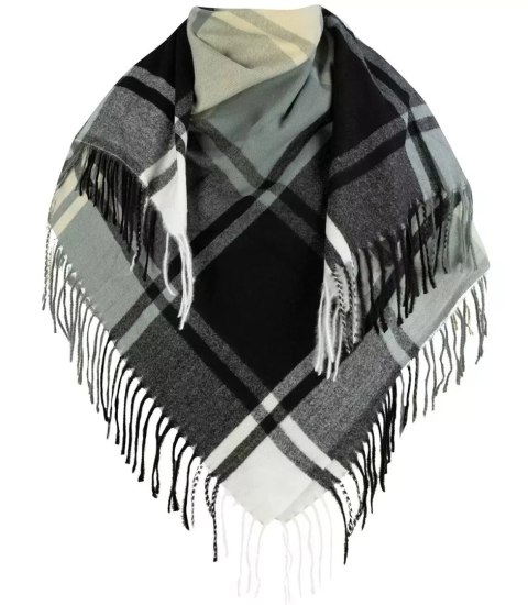 Szal szalik elegancka chusta pashmina kratka (Czarny) Szal szalik elegancka chusta pashmina kratka (Czarny)