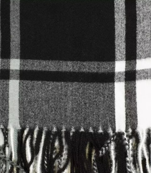 Szal szalik elegancka chusta pashmina kratka (Czarny) Szal szalik elegancka chusta pashmina kratka (Czarny)