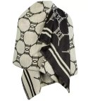 Szal szalik elegancka chusta pashmina logo bawełna (Beżowy)