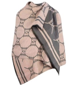 Szal szalik elegancka chusta pashmina logo bawełna (Szary)