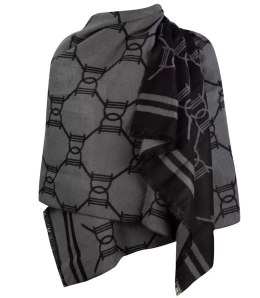 Szal szalik elegancka chusta pashmina logo bawełna (Szary)
