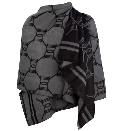 Szal szalik elegancka chusta pashmina logo bawełna (Szary) Szal szalik elegancka chusta pashmina logo bawełna (Szary)