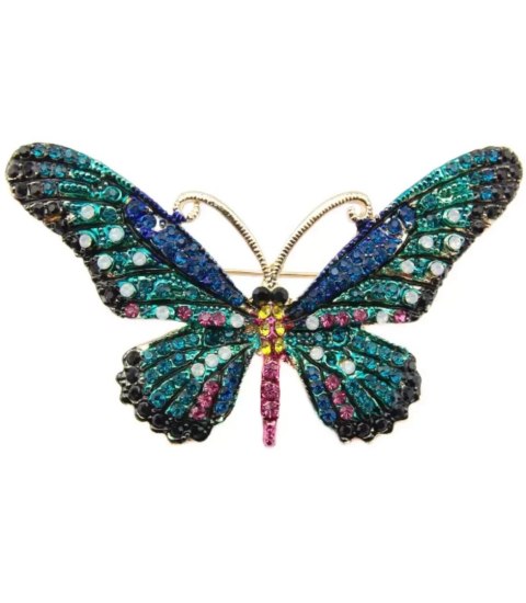 Broszka motyl motylek kolorowa cyrkonie Prezent (Wielokolorowy) Broszka motyl motylek kolorowa cyrkonie Prezent (Wielokolorowy)