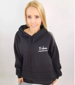 Ciepła bluza unisex bawełna napis kangurka (Czarny) S/M