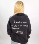 Ciepła bluza unisex bawełna napis kangurka (Czarny) S/M