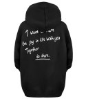 Ciepła bluza unisex bawełna napis kangurka (Czarny) S/M