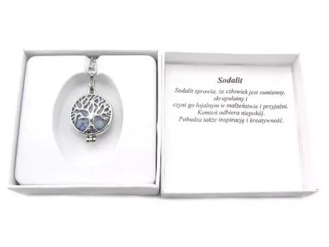 Naszyjnik ze stali chirurgicznej sodalit Prezent (Niebieski)