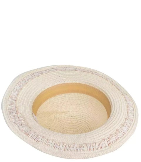 Pleciony kapelusz słomkowy z rafii ze sznurkiem (Beżowy)