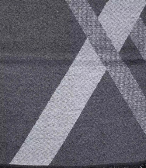 Szal męski szalik z frędzelkami we wzory Elegancki (Szary)