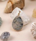 Zawieszka wisiorek wisior w okuciu labradoryt (Szary \ Labradoryt)
