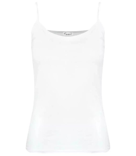Bluzka koszulka top na ramiączkach podkoszulka (Biały) 3XL (46)