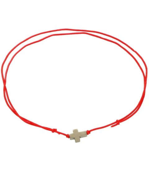 Bransoletka krzyżyk shamballa z hematytem na nogę (Złoty) Bransoletka krzyżyk shamballa z hematytem na nogę (Złoty)