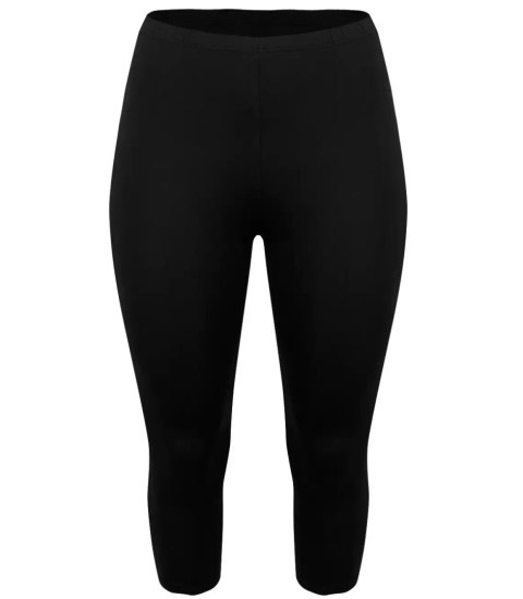 Klasyczne legginsy bezszwowe 3/4 plus size (Czarny) 9XL(58)
