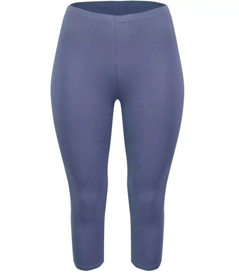 Klasyczne legginsy bezszwowe 3/4 plus size (Fioletowy) 9XL(58)