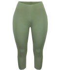 Klasyczne legginsy bezszwowe 3/4 plus size (Zielony) 9XL(58)