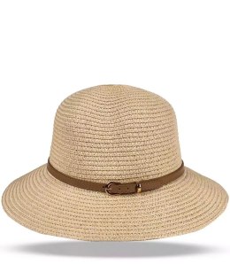 Stylowy damski kapelusz słomkowy z paskiem (Beżowy)