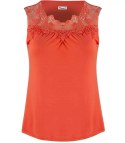Bluzka top podkoszulka z koronką Elegancka MIKA (Pomarańczowy)