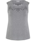 Bluzka top podkoszulka z koronką Elegancka MIKA (Szary)