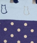 Ciepły szal szalik groszki koty patchwork dzianina (Fioletowy || Wielokolorowy)