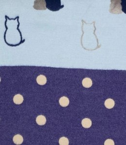 Ciepły szal szalik groszki koty patchwork dzianina (Fioletowy || Wielokolorowy)