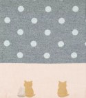 Ciepły szal szalik groszki koty patchwork dzianina (Szary || Wielokolorowy)