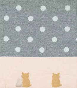 Ciepły szal szalik groszki koty patchwork dzianina (Szary || Wielokolorowy)