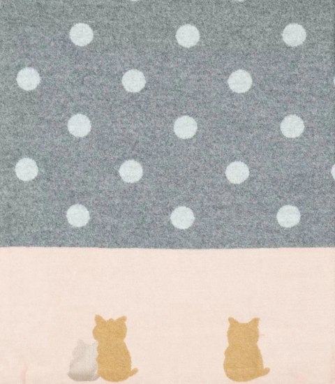 Ciepły szal szalik groszki koty patchwork dzianina (Szary || Wielokolorowy) Ciepły szal szalik groszki koty patchwork dzianina (Szary || Wielokolorowy)