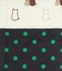 Ciepły szal szalik groszki koty patchwork dzianina (Zielony || Wielokolorowy)