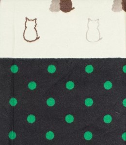 Ciepły szal szalik groszki koty patchwork dzianina (Zielony || Wielokolorowy)