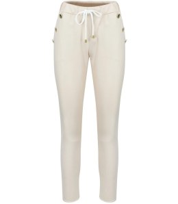 Eleganckie spodnie materiałowe z guzikami MARTA (Beżowy) 36