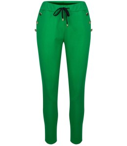 Eleganckie spodnie materiałowe z guzikami MARTA (Zielony) 36